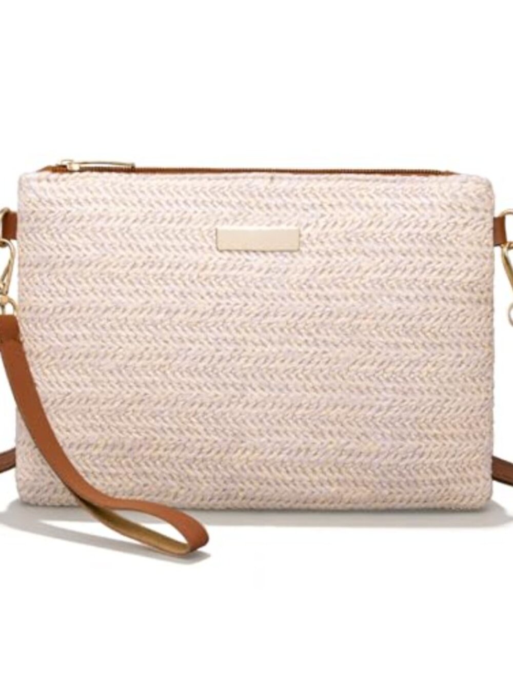 Straw Wristlet Clutch Woven Small Beach Purse Removable Strap